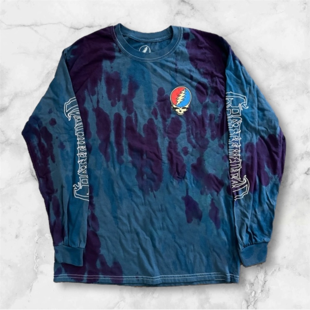 Grateful Dead T-Shirt XL Tye Dye 100% Cotton Classic Stealie Long Sleeve Tie-Dye